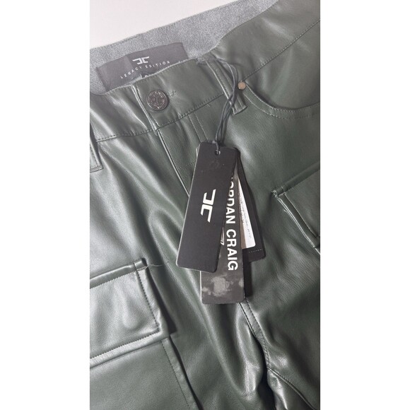 Jordan Craig Legacy Edition Men’s Faux Leather Cargo Pants Dark Green Size 34 - Picture 5 of 6